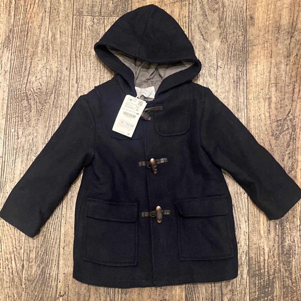 ZARA BOYS COAT NAVY BLUE NWT